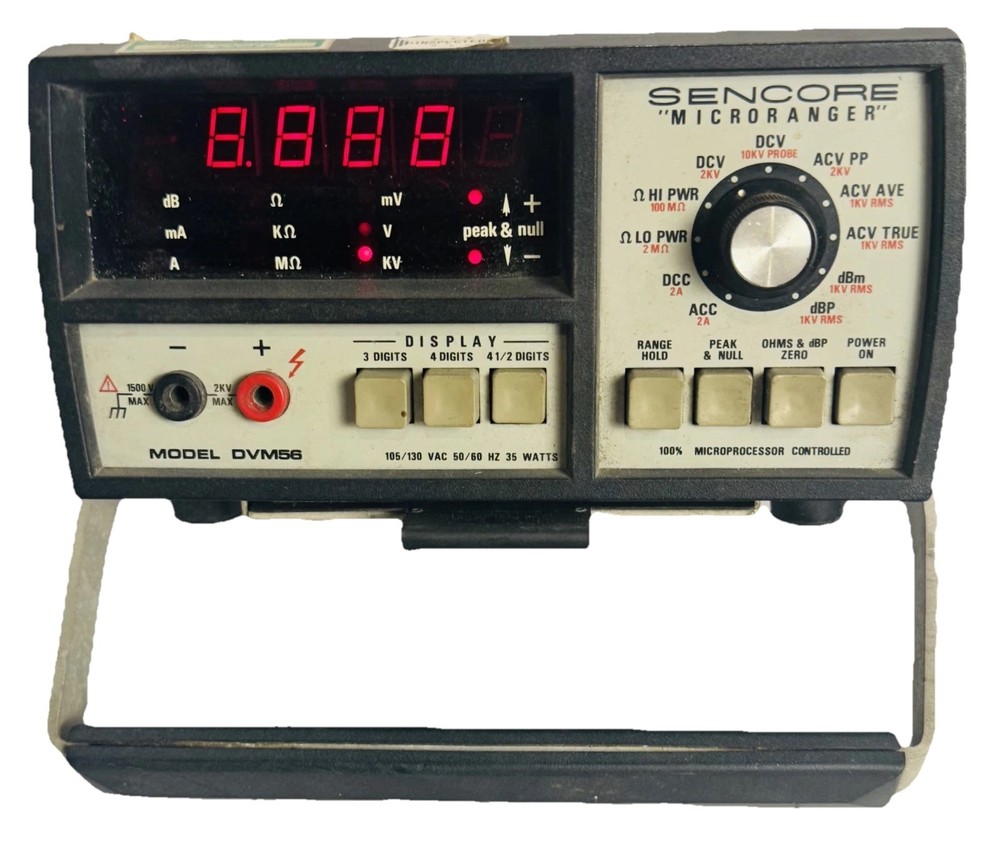 Sencore DVM56 MicroRanger Digital Multimeter Auto-Ranging Bench Meter Tested