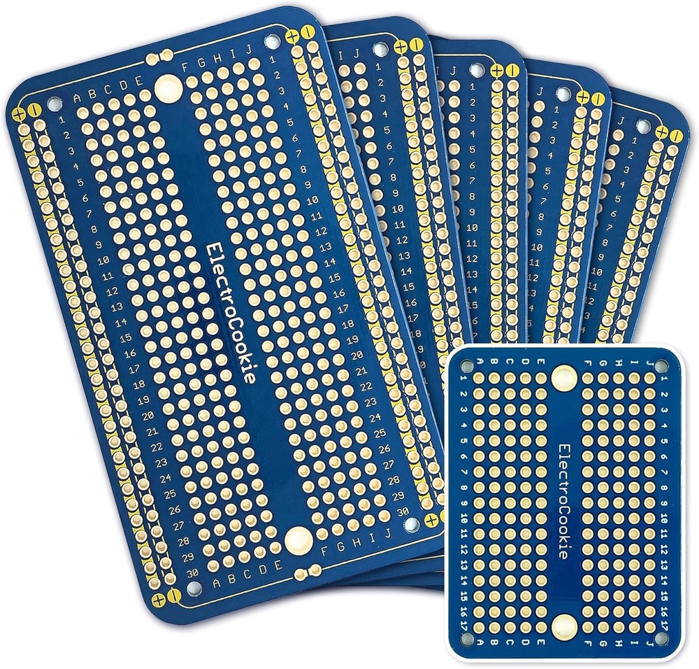 ElectroCookie Solderable Breadboard PCB Board for Electronics Projects