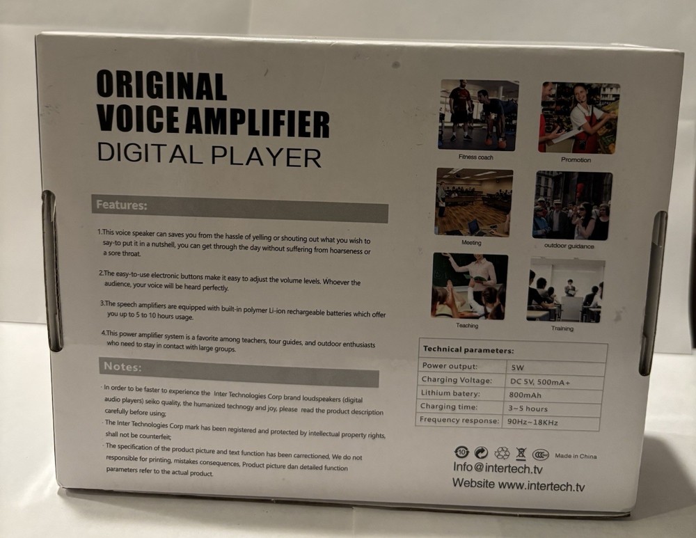 Inter Technologies Original Voice Amplifier with Wired Microphone