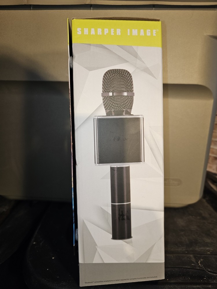 Sharper Image Bluetooth Music Stream Microphone for Karaoke Built-In Speaker USB