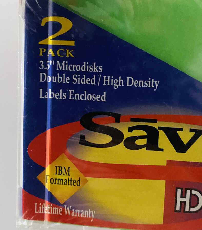 Savit HD 3.5 Microdisk IBM Formatted 2 Pack Sealed