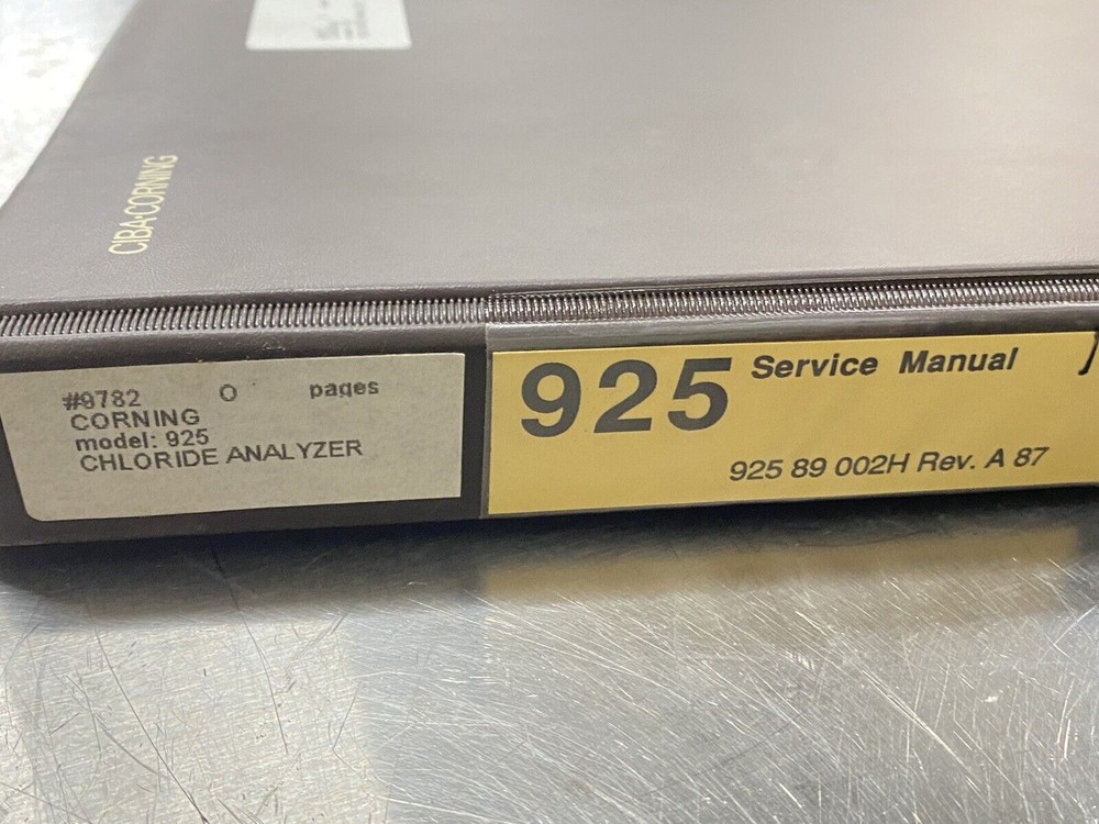 Corning 925 Chloride Analyzer - Users Guide / Instruction Book / Manual