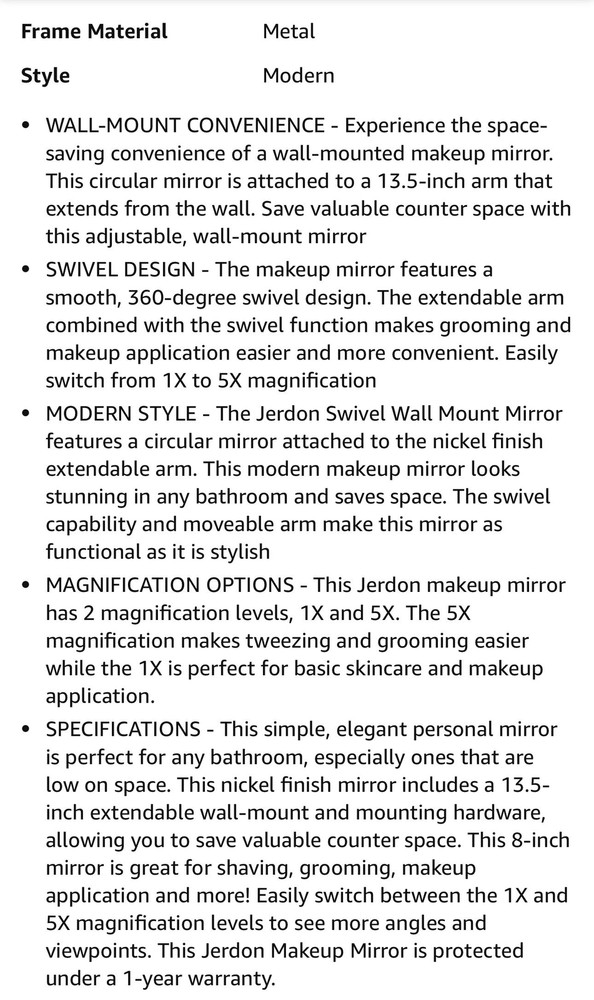 jerdon wall mirror