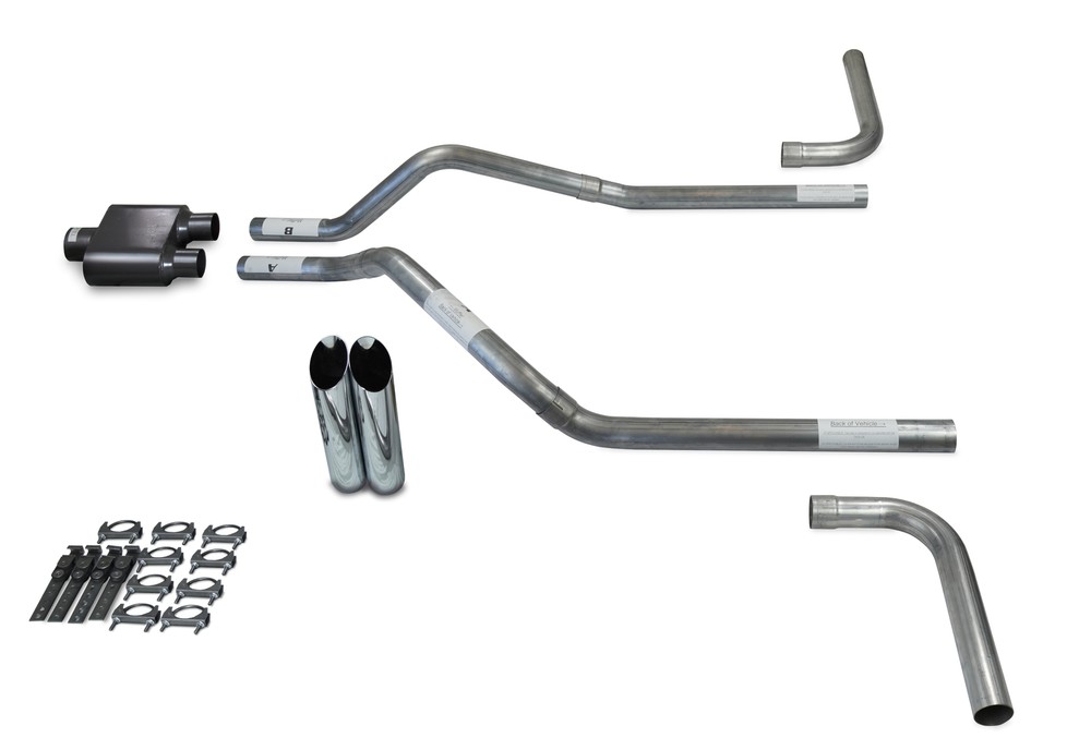 GMC Jimmy 00-04 2.5" Dual Exhaust Kits 1 Chamber Slash Tips Side Exit