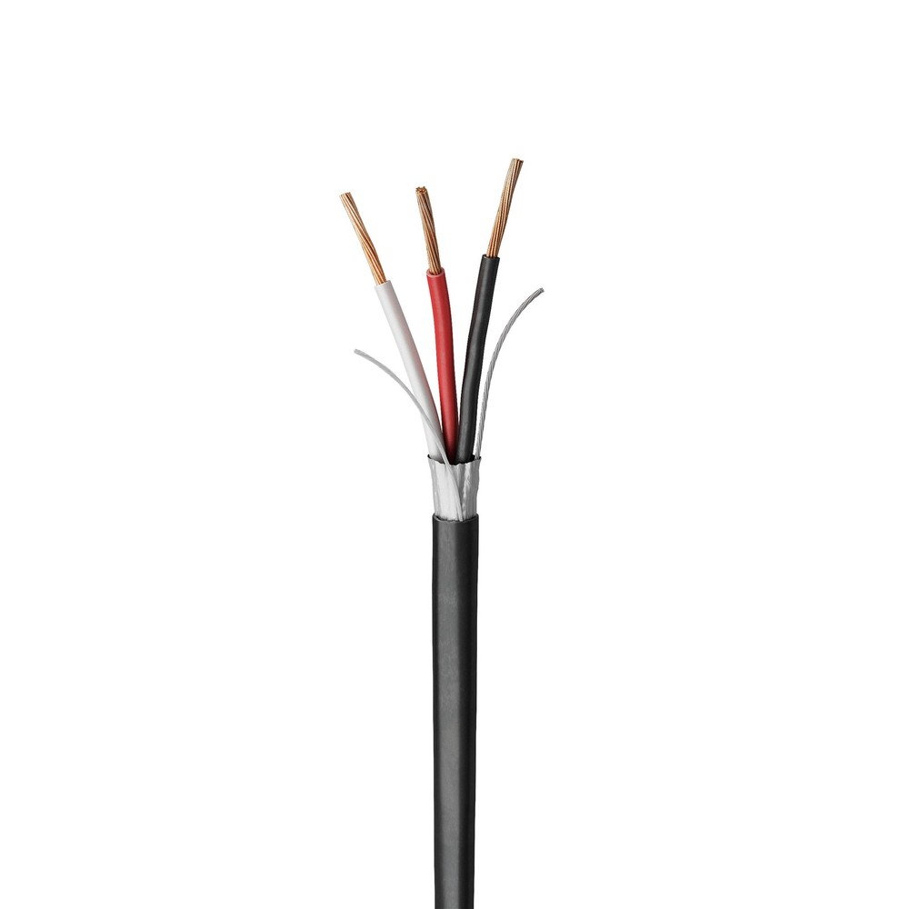 Voltive 16/3 Shielded Low Voltage Wire, Riser CL3R, Black, 500ft