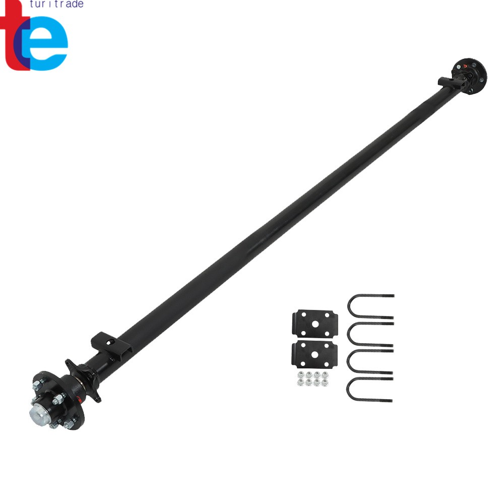 3.5K Trailer Axle 5 lug 89" HF 74" Spring Center 5 on 4.5" With U-Bolt Kit