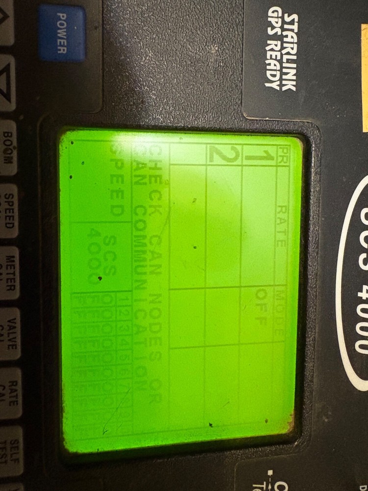 Raven SCS 4000 Can Spray Controller powered up in pic