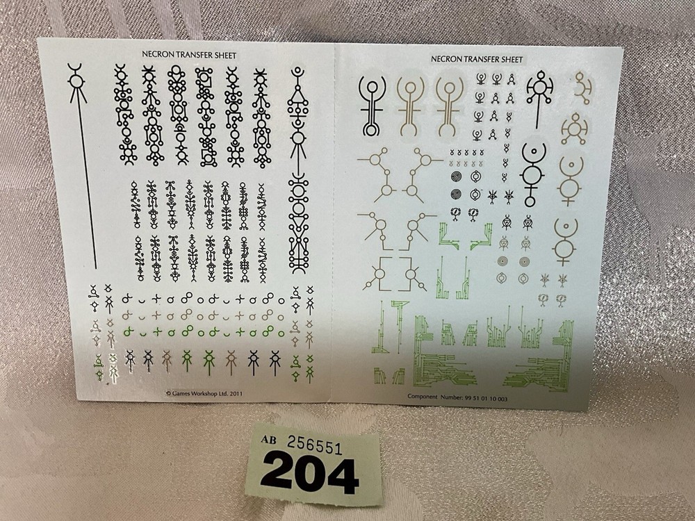 Warhammer 40000.Necron Double Transfer Sheet WH40K