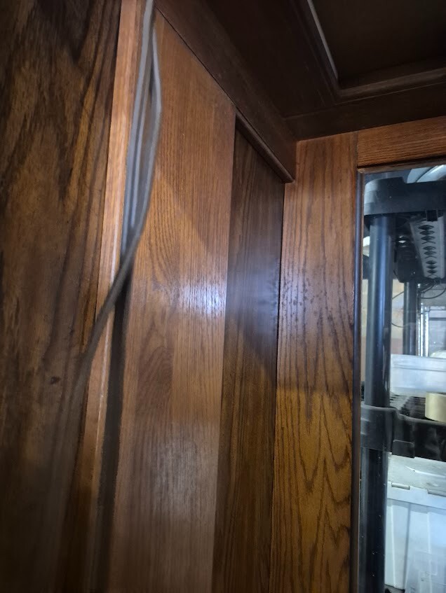 Antique Solid Oak with Leaded Glass Panel Hotel Phonebooth