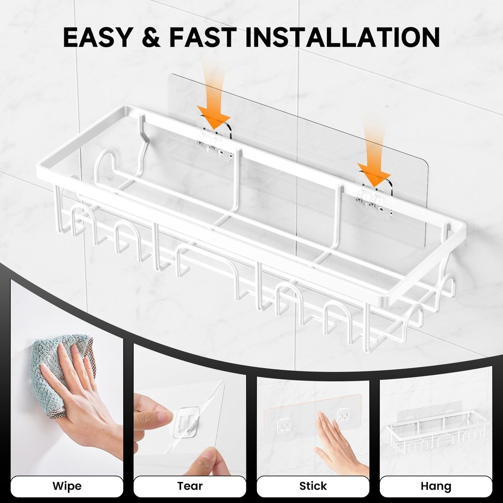 Shower Caddy, 5 Pack Shower Shelves for Inside Bathroom, Rustproof Adhesive B...