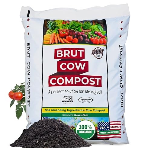 Brut Nutrient-Rich Composted Cow Manure Organic Soil Amendment - 1 Cubic Ft