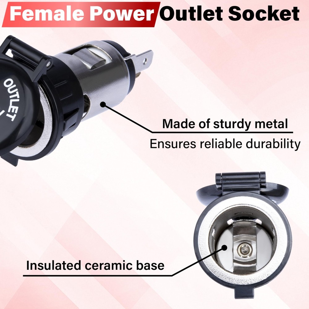 2 PCS Car Cigarette Lighter Socket, Replacement, 12 Volt...