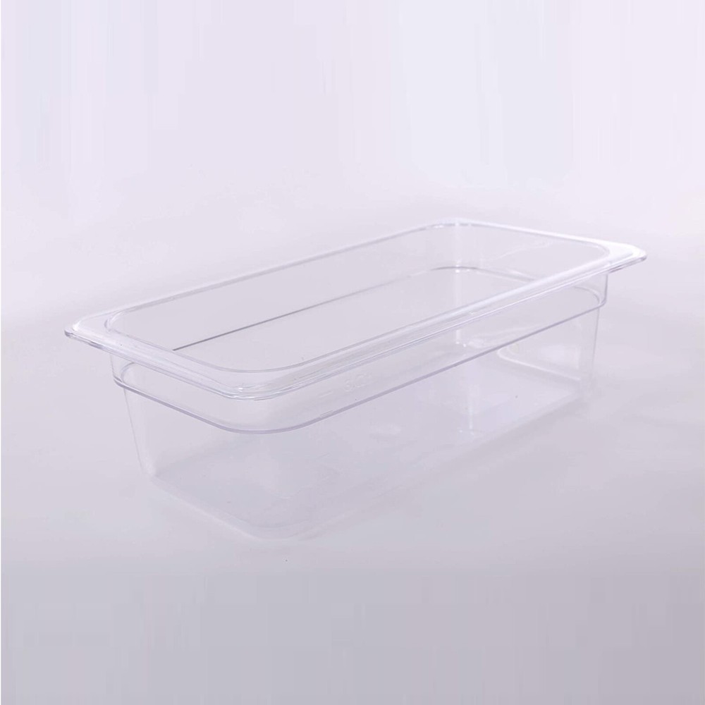 Hakka 6 Pack 1/3 Size Food Pan 2.5" Deep Polycarbonate Storage Prep Container