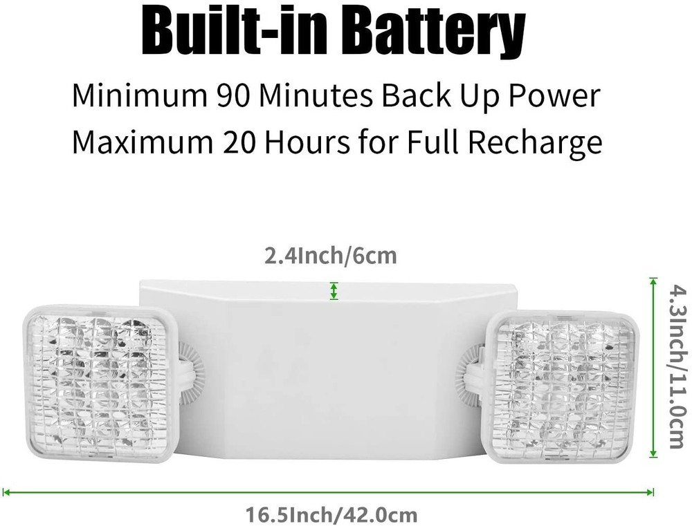 4 Pack LED Emergency Exit Light Adjustable 2 Head With Battery Back-up UL 924