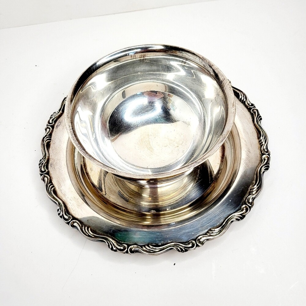 Vintage silver dip or sauce bowl