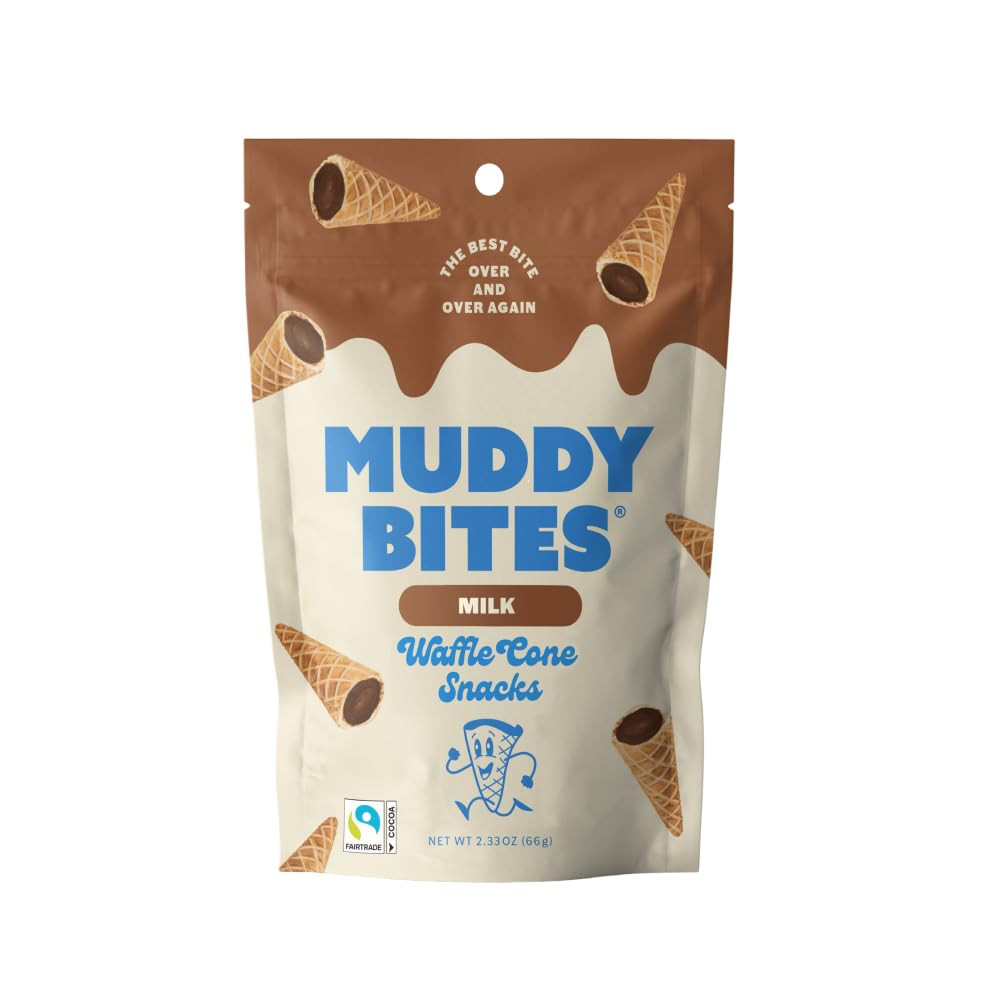 - Milk Chocolate - Waffle Cone Snack Bite Sized Filled Cone Bites for Snack or D