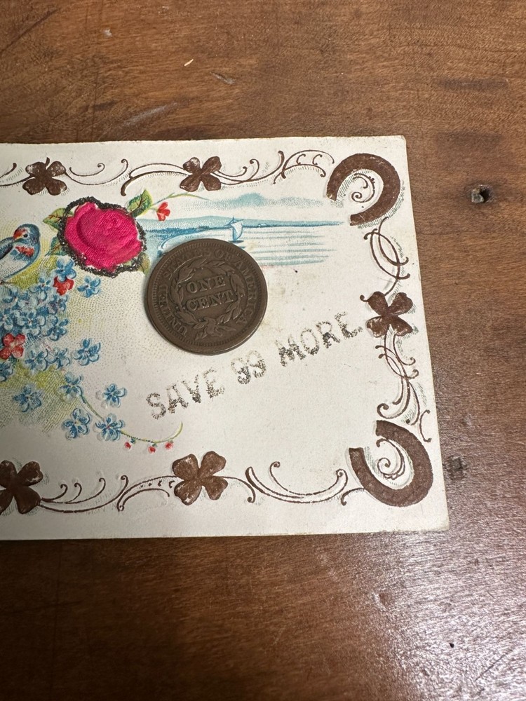 SAVE 99 MORE LUCKY LARGE CENT PENNY POSTCARD MAILER AS-IS