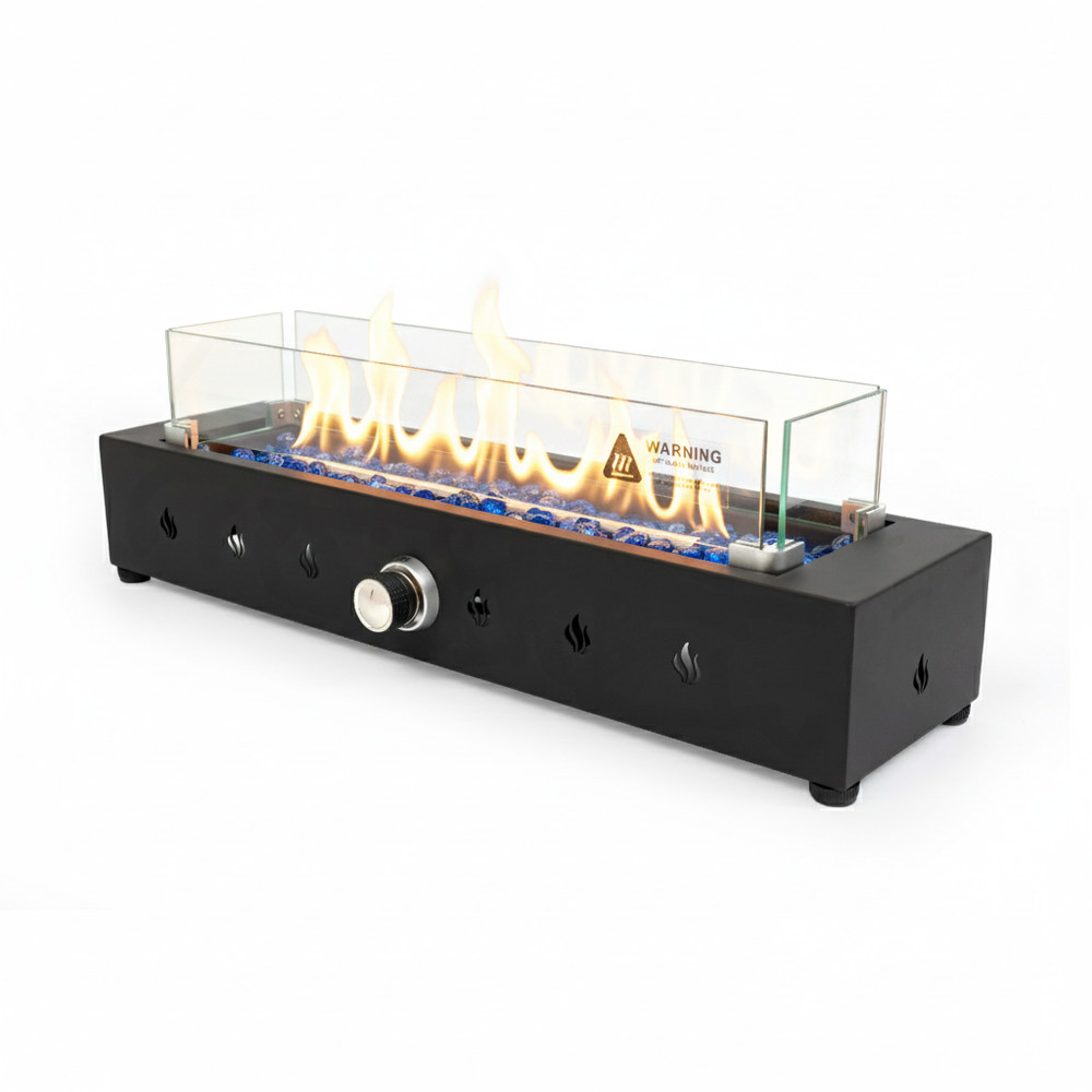 28-Inch Rectangle Fire Pit, 40000BTU Outdoor Propane Fire Pit, Wind-Resistant