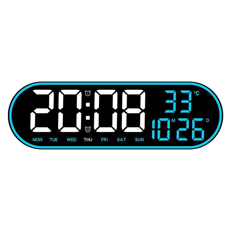 Large Digital Wall Clock Temperature Date Clock Ambient Light + Remote Control