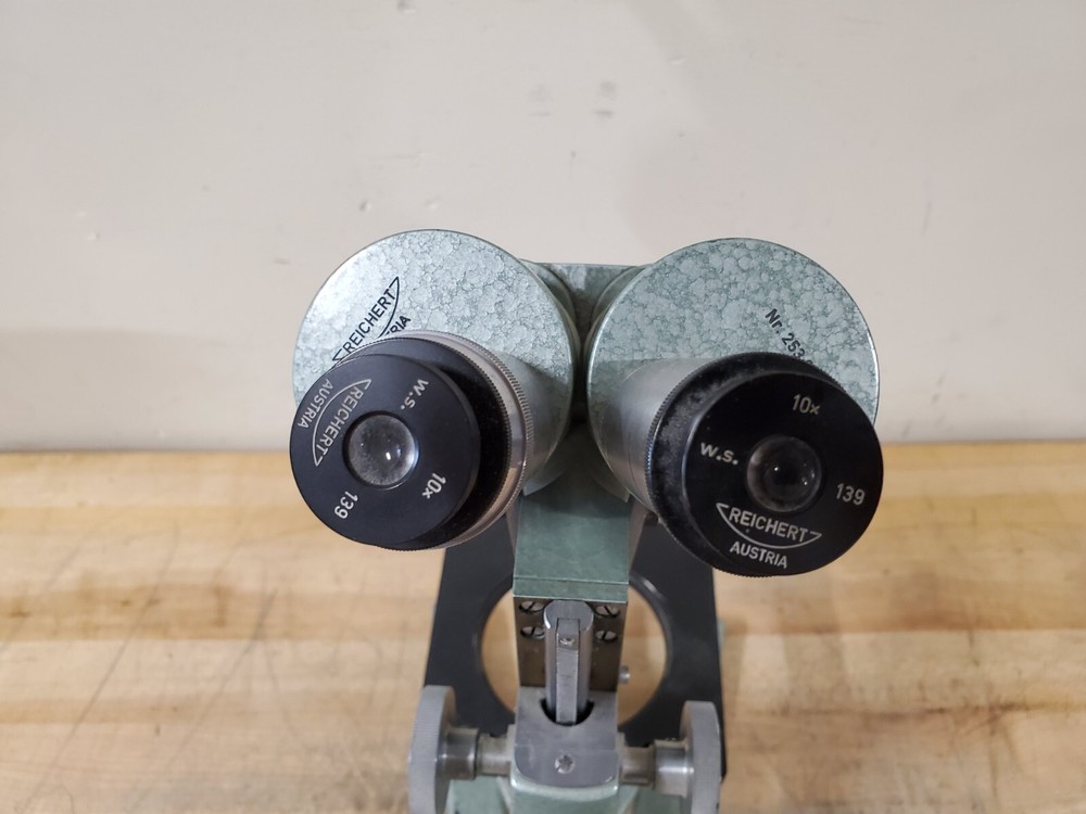 Vintage Reichert Austria 3 Head Stereo Microscope