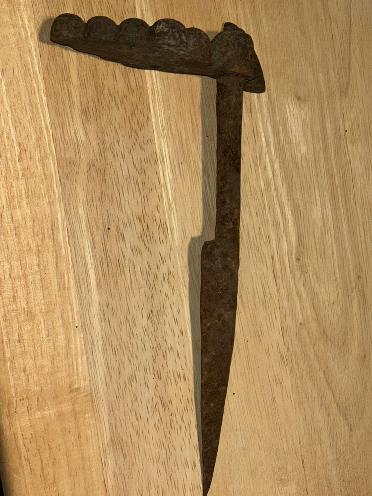 Antique Iron Grape Pattern Shutter Dog, Vineyard or Garden Spike