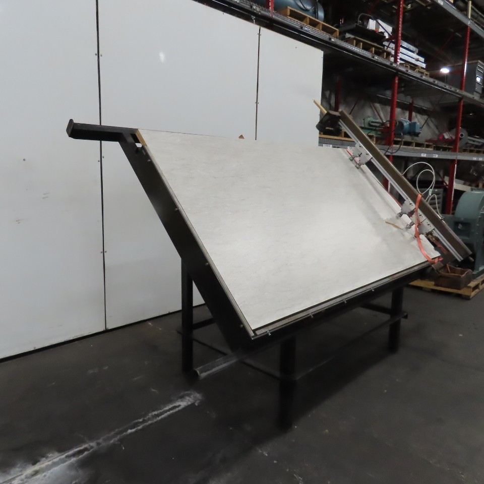 Custom Fab 8' x 52" Face Frame Assembly A Frame Table 5 Pneumatic Clamps