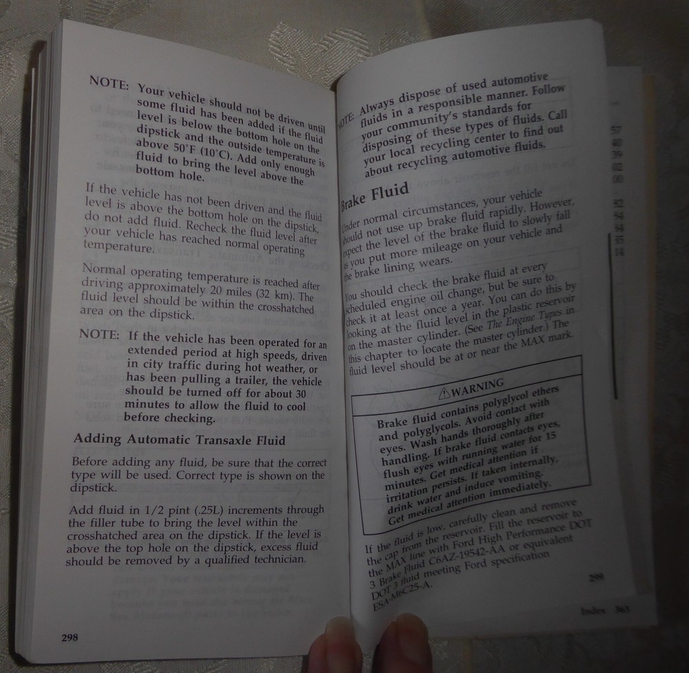 1996 Ford Taurus Owner’s Guide