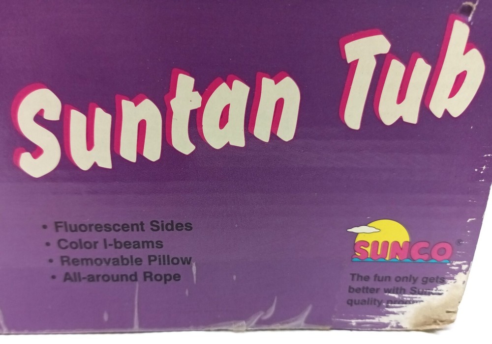 Mirage Suntan Tub VINTAGE 1998 Sunco Pool Float Multi-Purpose Removable Pillow