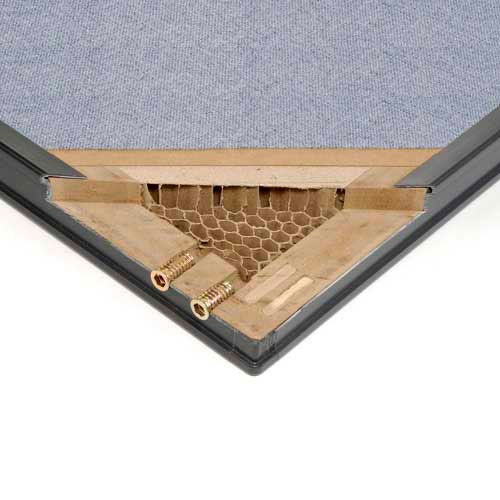 48-1/4"W x 64"H Office Partition Panel with Partial Window Pass-Thru Cable Blue