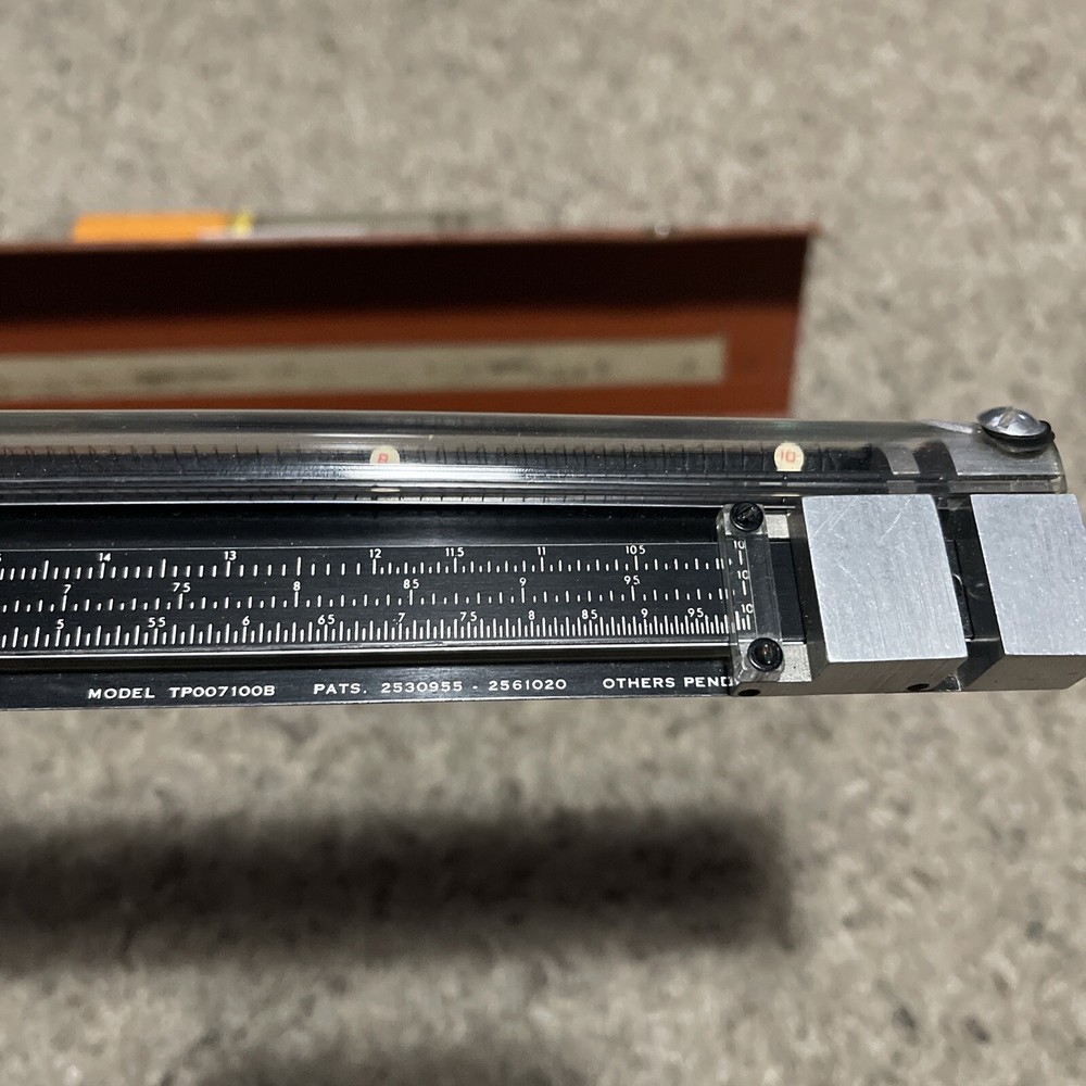 Vintage Gerber Variable Scale Engineering Slide Rule Model TP007100B w/ Case