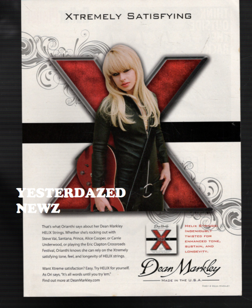 2012 Print Ad for Dean Markley Strings w/ Orianthi