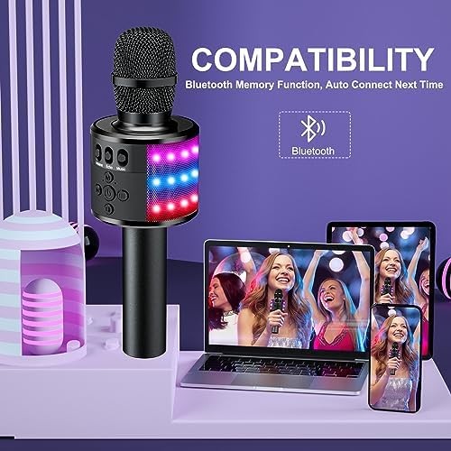 Karaoke Microphone for Kids & Adults - Bluetooth