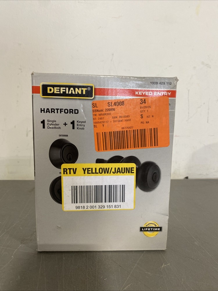 Defiant Hartford Matte Black Single Cylinder Combo Pack