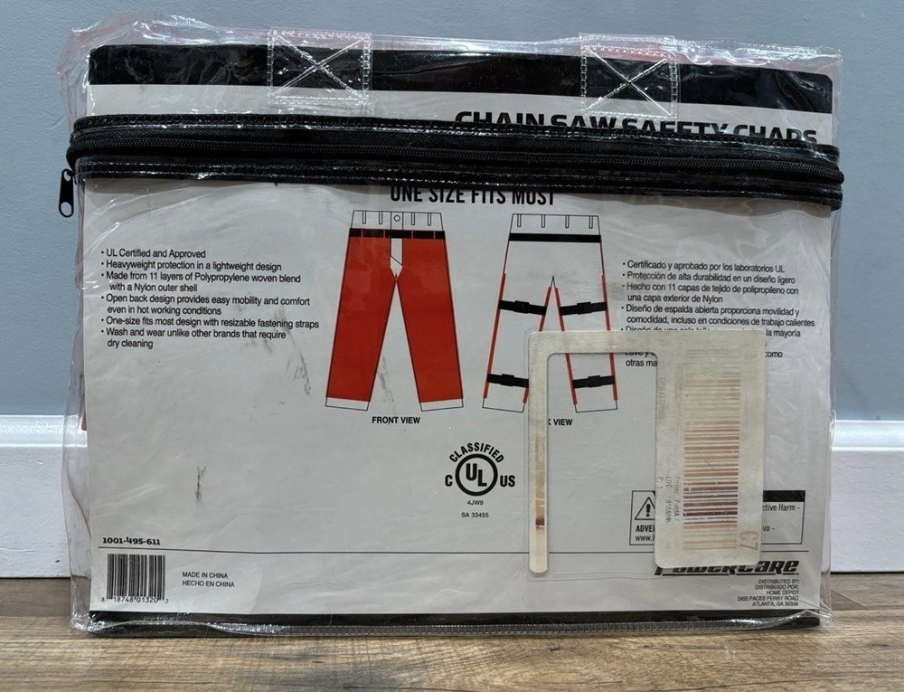 Power Care Chainsaw Safety Chaps-(See Description)