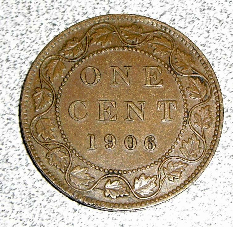 1906 Canada Large Cent AU error struck planchet defect