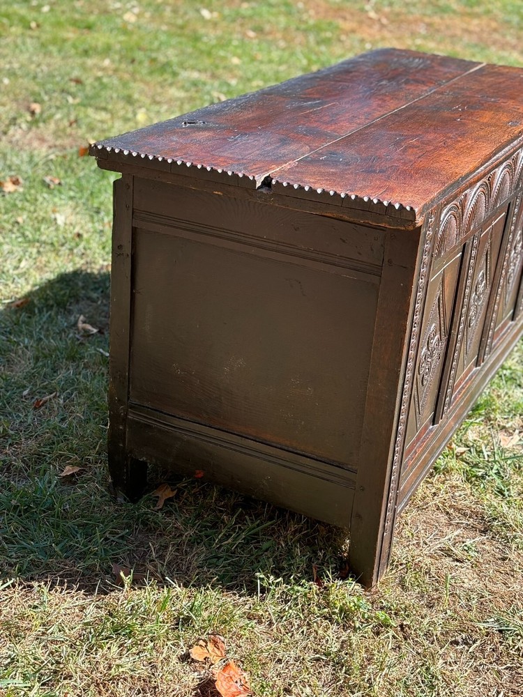 17th Century Charles I Oak Coffer--Shipping Available