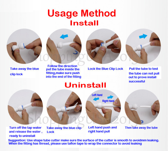 2 Pcs 300cc Flow Restrictor Push In Quick Connect Unter Sink RO Water Filter