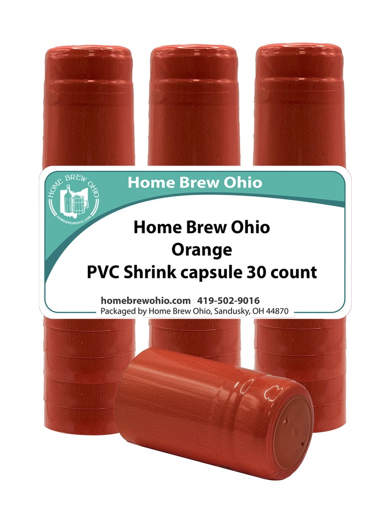 Home Brew Ohio Orange PVC Shrink Capsules 30 count