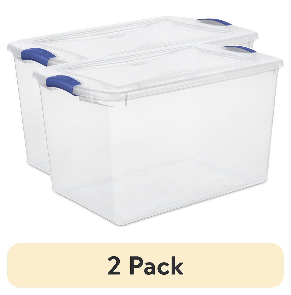 Sterilite Large Storage Bin Clear Plastic Container Latch Lid