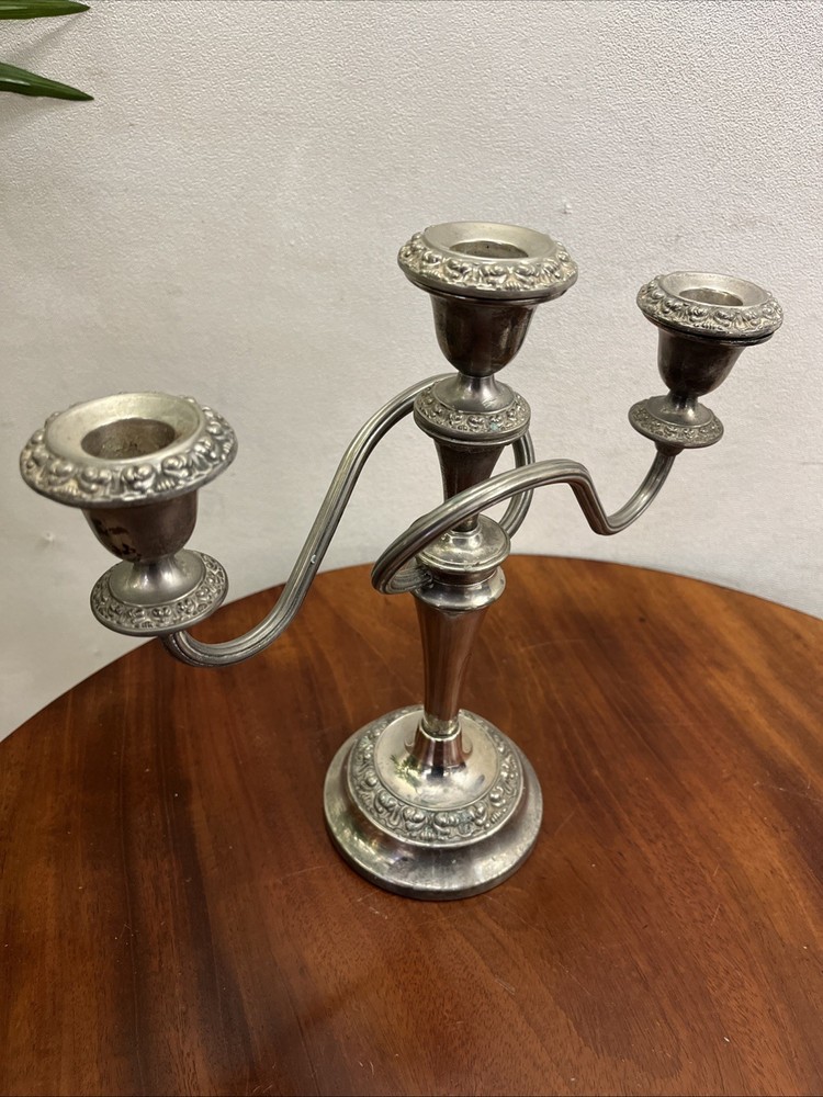Silver Plated Three Arm Candelabra Ianthe C34