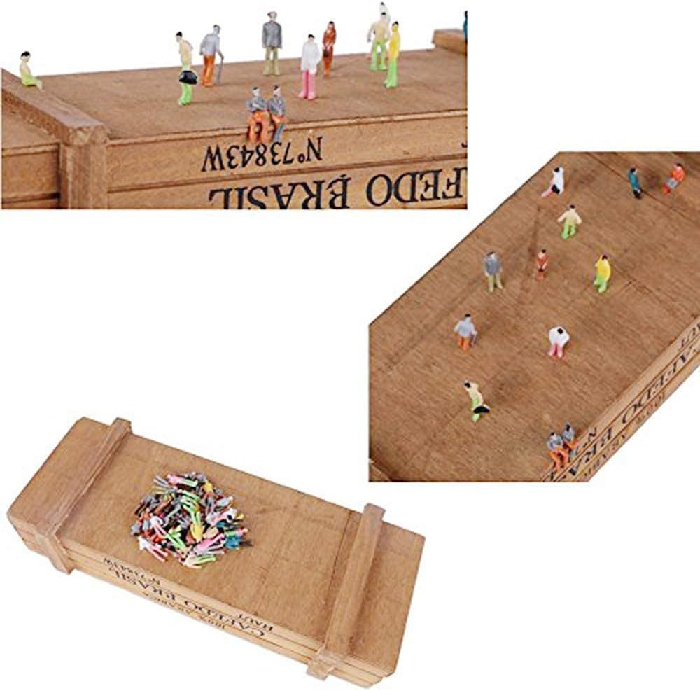 100 Pcs HO Scale Hand Painted Tiny People Models, Mixed Poses (1:100)