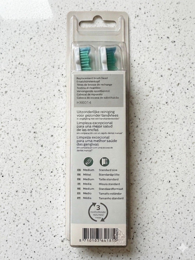 Philips Sonicare C1 ProResults HX6014 Replacement Heads 4-Pack Medium White