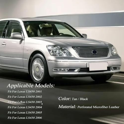 Front Driver Side Bottom Perforated Leather Cover Black Compatible with Lexus