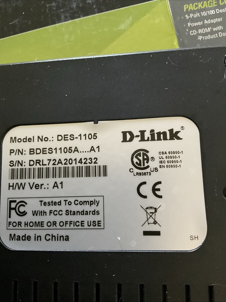 D-Link DES-1105 5-Port Fast Ethernet LAN Network Switch Hub