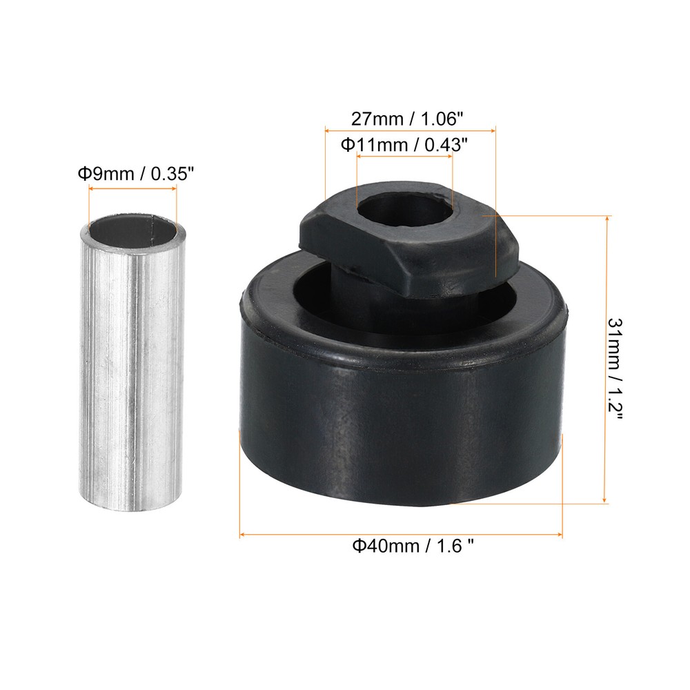 1.6" x 1.2" Compressor Rubber Feet, 8 Pack AC Mount Anti Vibration Pad, Black