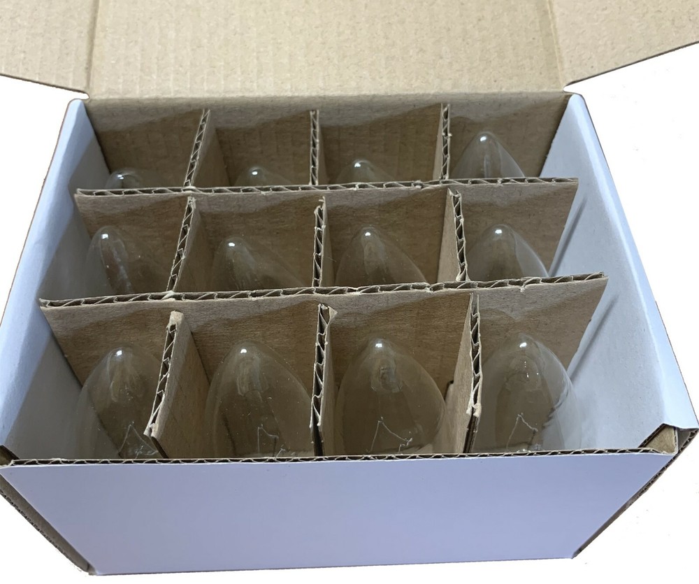 12 Pack - Replacement Light Bulbs for Electric Candle Lamps, Window Candles, 7W