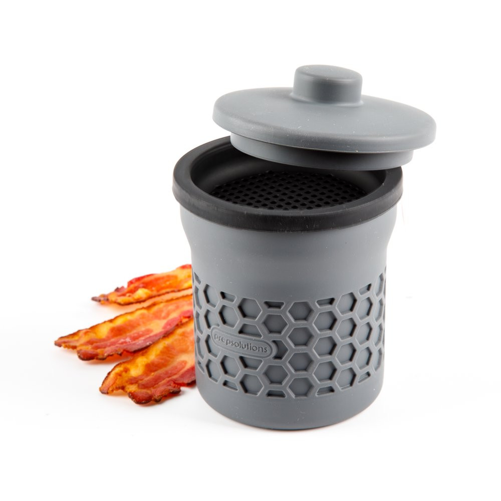 Silicone Grease Keeper With Removable Strainer Heat-Resistant Storage Container