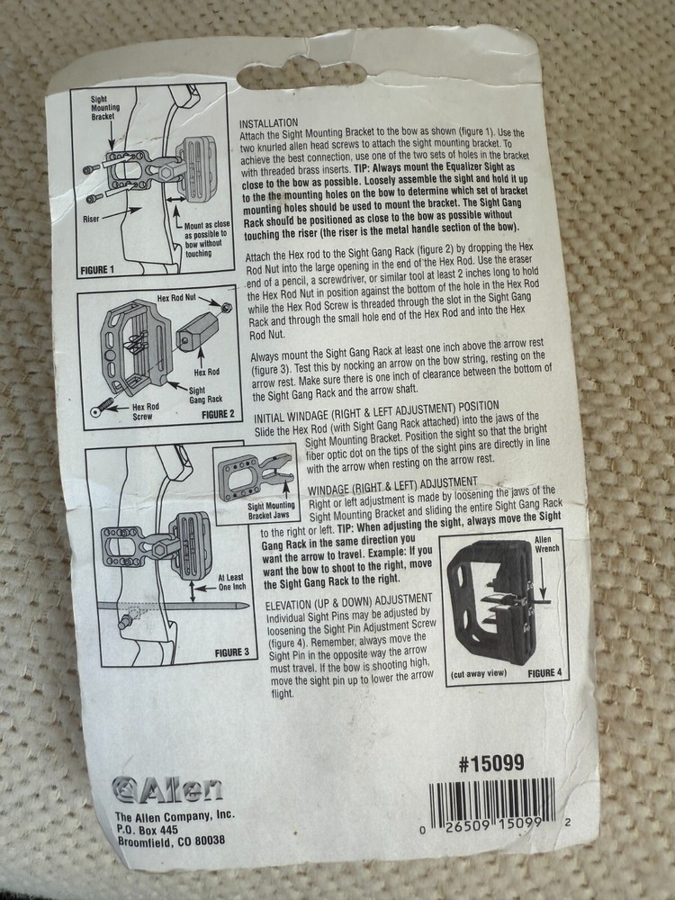 Allen Archery Equalizer Sight NOS
