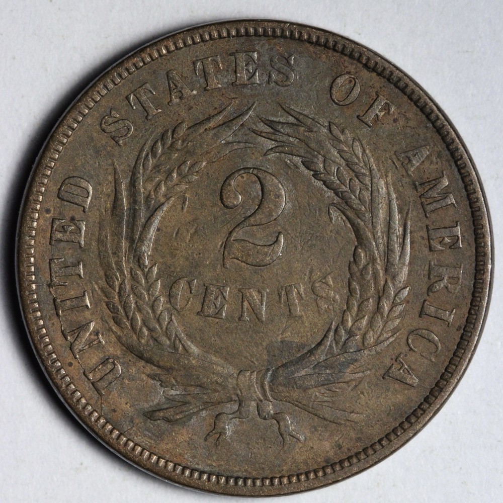 1867 Two Cent Piece AU E260 RKIHC