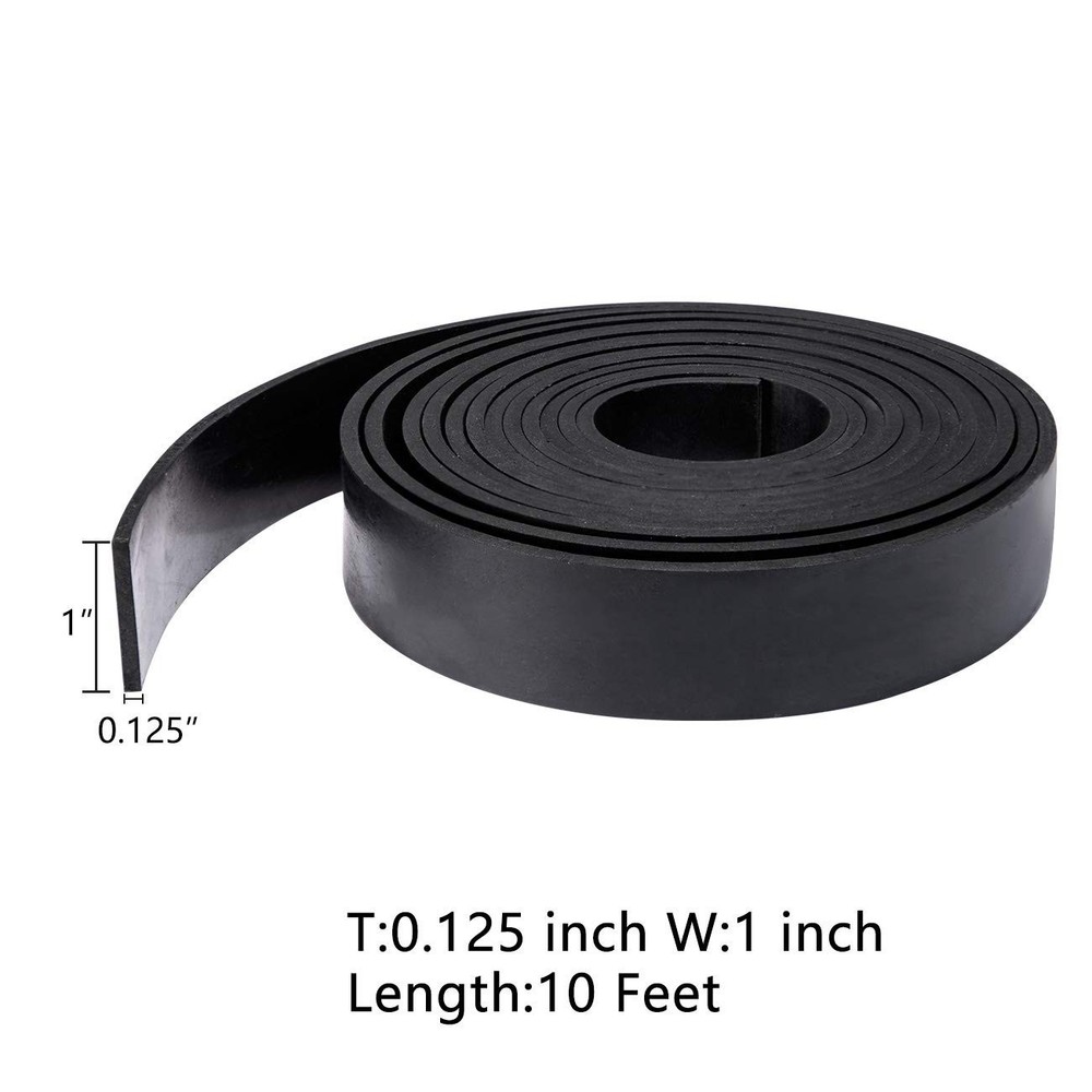 Solid Neoprene Rubber Strips Roll 3/16 Thick x 1 Wide x 10 Ft Weather Stripping